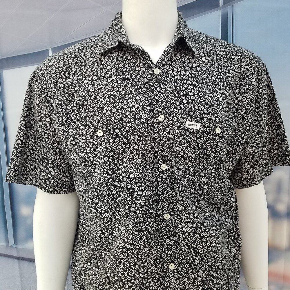 Guess Georges Marciano Shirt Collared Swirls Shirt Club Men’s Large